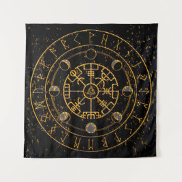 Tenture Gold Energy Norse Runes Altar Cloth - Tarot Cloth