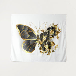 Tenture Gold flower Butterfly with Black Orchid