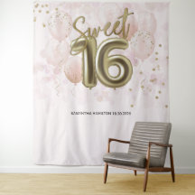 Gold Sweet 16 Anniversaires Balloons Party Pink fo
