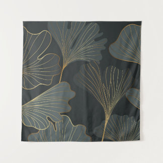 Tenture Golden Ginkgo : Luxueux Déco Floral.