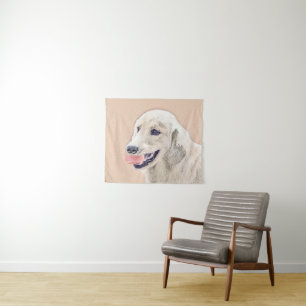 Tenture Golden Retriever avec Tennis Ball Peinture Chien A