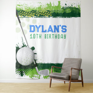 Tenture Golf Anniversaire Photo-Op Enfants fond