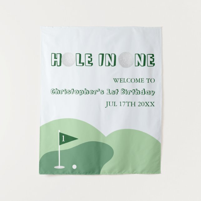 Tenture Golf Boy 1st Birthday (Devant)