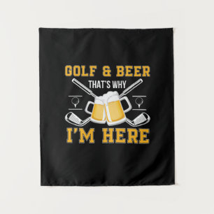 Tenture Golf et bière d'anniversaire pour buveur de bière