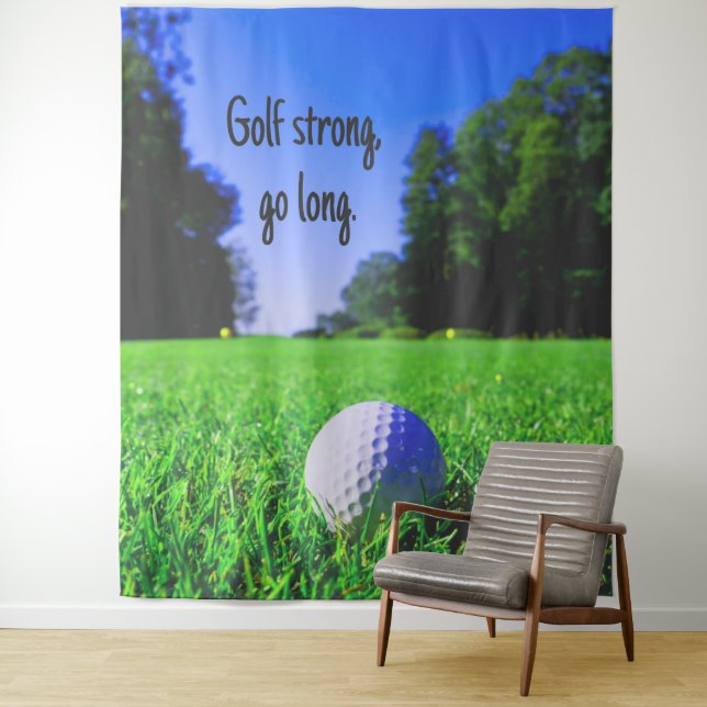 Tenture Golf fort aller longue pelouse balle de golf (En situation)