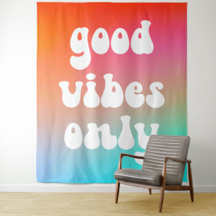 Tenture Good Vibes uniquement avec dégradé d'incendie et d
