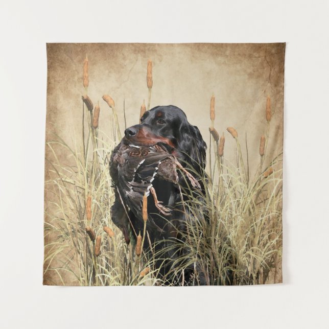 Tenture Gordon Setter, Chasse de canard (Devant)