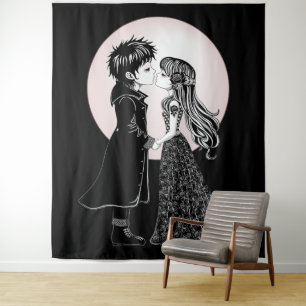 Tenture Gothique Emo Enfants Kiss Valentine's Day
