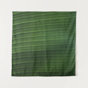 Tenture gouttelettes d'eau sur la feuille verte