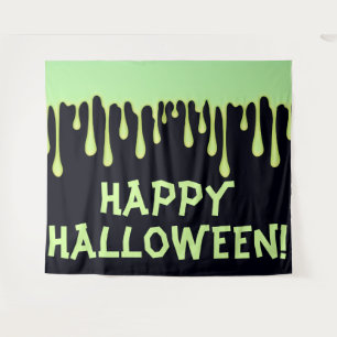 Tenture Gouttes de lueur verte Fête d'Halloween qui dégoul