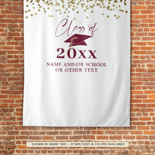 Tenture Graduation Burgundy Maroon Classe Année Contexte