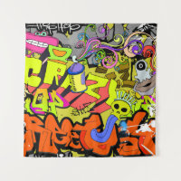 Graffiti urbain : mur d'art Vintage