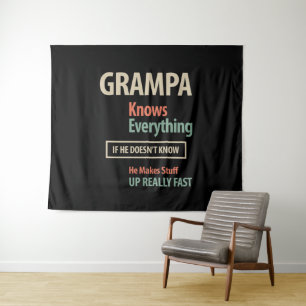 Tenture Grampa connaît tout Cadeau grand-père