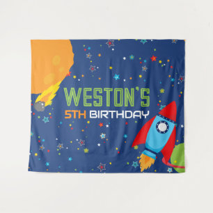 Tenture Grand fond d'anniversaire spatial hors de ce monde