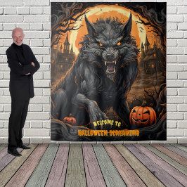 Tenture Grand Halloween Werewolf Hanging fond