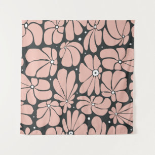Tenture Grande floraison stylisée, motif floral transparen