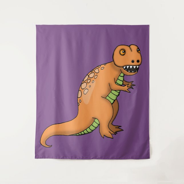 Tenture Grande mignonne T-Rex enfants mur pendaison pour l (Devant)