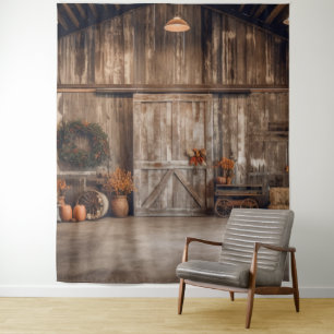 Tenture Grange de style rustique suspendue en automne