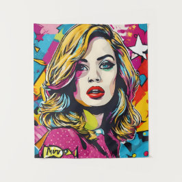 Tenture Gras Retro Pop Art Portrait