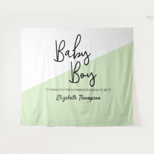 Tenture Green Baby Boy Backdrop Baby shower de l'enseigne 