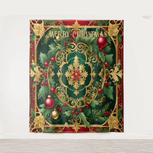 Tenture Green Red Christmas Holiday