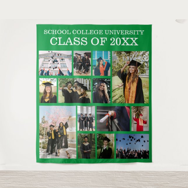Tenture Green School College University Graduation Photos (Devant)