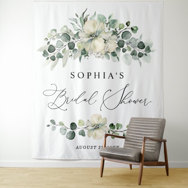 Tenture Greenery Eucalyptus Bridal Shower (En situation)