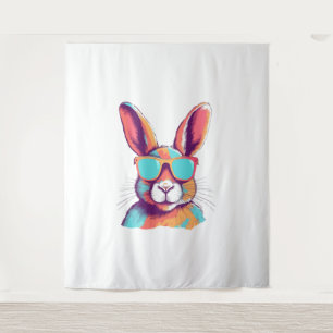 Tenture Greg le lapin avec des lunettes