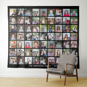 Tenture Grille de collage photo de 63 Carrés avec texte -