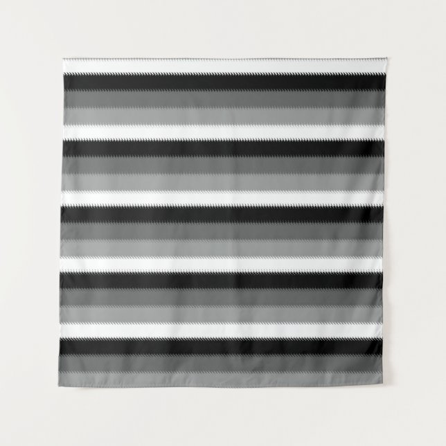 Tenture Gris noir blanc rayures Design (Devant)