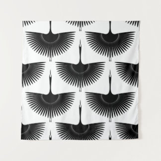 Tenture Grue gracieuse : Motif d'oiseaux orientaux