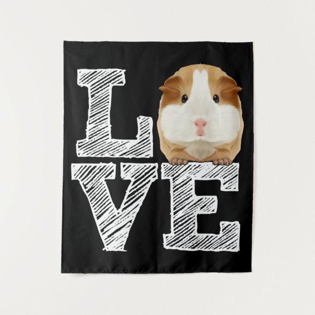 Tenture Guinée Cochon Love Rodent Wheek (Devant)