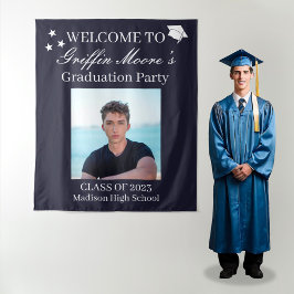 Tenture Guy Grad Modern Graduate Custom Photo Affiche de b