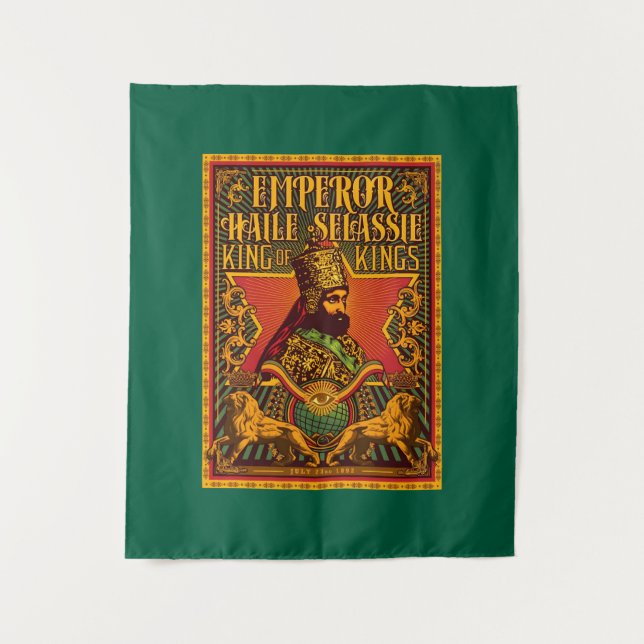 Tenture Haile Selassie Wall Art Jah Rastafari Reggae Roots (Devant)