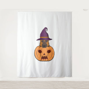 Tenture Halloween bergers allemands avec Casquette sorcier