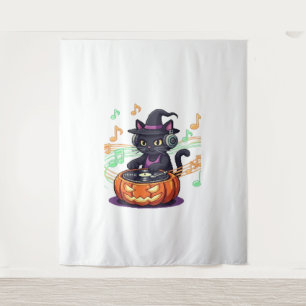 Tenture Halloween chat Dj T-shirt surdimensionné