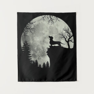 Tenture Halloween Dachshund Et Lune