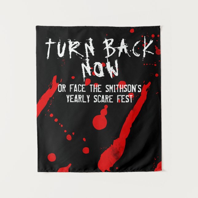 Tenture Halloween Faites Demi-tour Maintenant Taches de Sa (Devant)