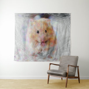 Tenture hamster animal artistique