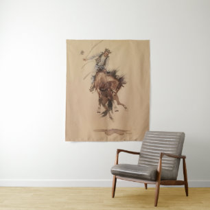 Tenture Hand Whipping a Bronc par Edward Borein