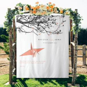 Tenture Hanging Coral Papier Grue Mariage Photo fond