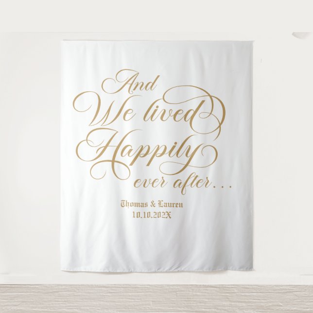 Tenture Happily ever after wedding royal backdrop (Devant)