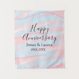 Tenture Happy anniversary wedding name date year pastel
