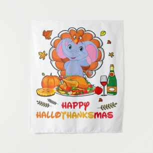 Tenture Happy Hallo Merci Mas Elephant Thanksgiving Cadeau
