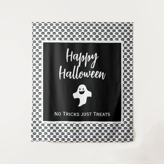 Tenture Happy Halloween fantôme boo pas de trucs juste des (Devant)