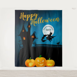 Tenture Happy Halloween scène hantée | Arrière-plan
