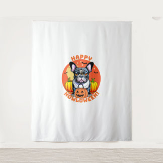 Tenture Happy Howloween French Bulldog frenchie chien hall