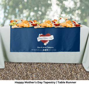 Tenture Happy Mother's Day Red Heart Event chemin de table