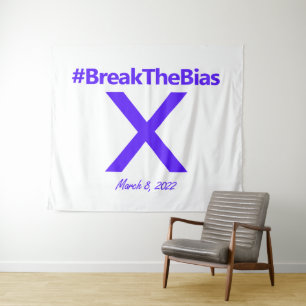 Tenture Hashtag Break The Bias 8 mars Journée des femmes 2