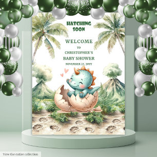 Tenture Hatching Bientôt Baby shower Party Backdrop Dinosa